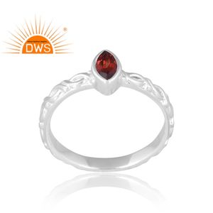Diseño de tendencia, anillo de piedras preciosas de granate Natural de Plata de Ley 925 para mujer, joyería de diseño personalizado para mujer, regalo para ella - Product Image 1