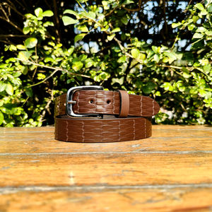 Ceinture en cuir perforé plaqué vintage de haute qualité, design unique, pour homme, forme carrée, couleur personnalisée, alliage de zinc, 35 mm, dernière collection 2026 - Product Image 3