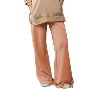 Pantalons de yoga évasés pour femmes en stock, pantalon évasé à taille haute avec fronces, pantalon évasé pour femmes, logo personnalisé, pantalon avec poches intérieures - Product Image 1