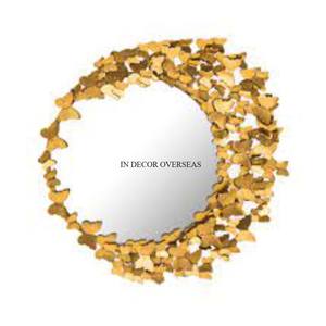 Antique Fancy Designer High Grade Gold Plated Superior Quality Metal Framed Round Shape Home And Hotel <b>Decorative</b> Wall Mirror - Product Image 3