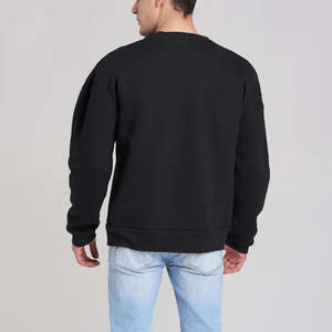 เสื้อสเวตเชิ้ตคุณภาพสูงสำหรับผู้ชาย ผ้าระบายอากาศได้ดี สีดำล้วน ทรงโอเวอร์ไซส์ แห้งเร็ว - Product Image 6