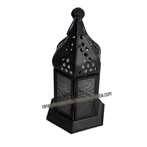 Tout nouveau dernier Design lanternes de table en fer de couleur noire pour les événements de fête décoration d'hôtel de mariage à la maison - Product Image 6