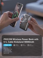 Batterie externe portable magnétique à charge rapide PD 22,5 W avec affichage numérique pour smartphone – Vente en gros
