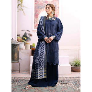 MAHNUR 3PC Chickenkari Embroidered Diamond Print Lawn Dupatta Collection Printemps/Été-BIC-4026 - Product Image 4