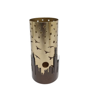 <b>Set</b> <b>of</b> 3 Medium Size Metal Votive Holders Iron Nickel & Silver Hammered Color for Festival & Table Top Decor <b>Glass</b> Candle Usage - Product Image 2