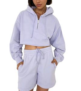 Chándal de gimnasio para mujer 2025, chándal con capucha para correr, Top corto con tejido de punto, venta al por mayor para la temporada de invierno - Product Image 1