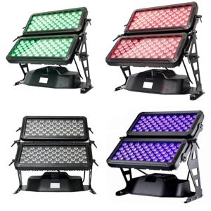 Arandela de pared de doble cabezal IP65 Luz de escenario Lámpara de proyección RGBW Iluminación de paisaje impermeable DMX512 Luces de inundación LED a todo color - Product Image 2