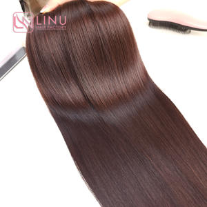 ผมมนุษย์แท้สีน้ำตาลสุดหรูผมดิบที่ยังไม่ผ่านการทำผมมนุษย์แต่งหนังกำพร้า - Product Image 5