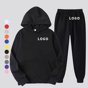 ชุดวิ่ง2ชิ้นของผู้ชายผ้าฝ้าย100% เสื้อฮู้ดดี้แบบกำหนดเองพร้อมเทคนิคปักสำหรับฤดูหนาว - Product Image 2