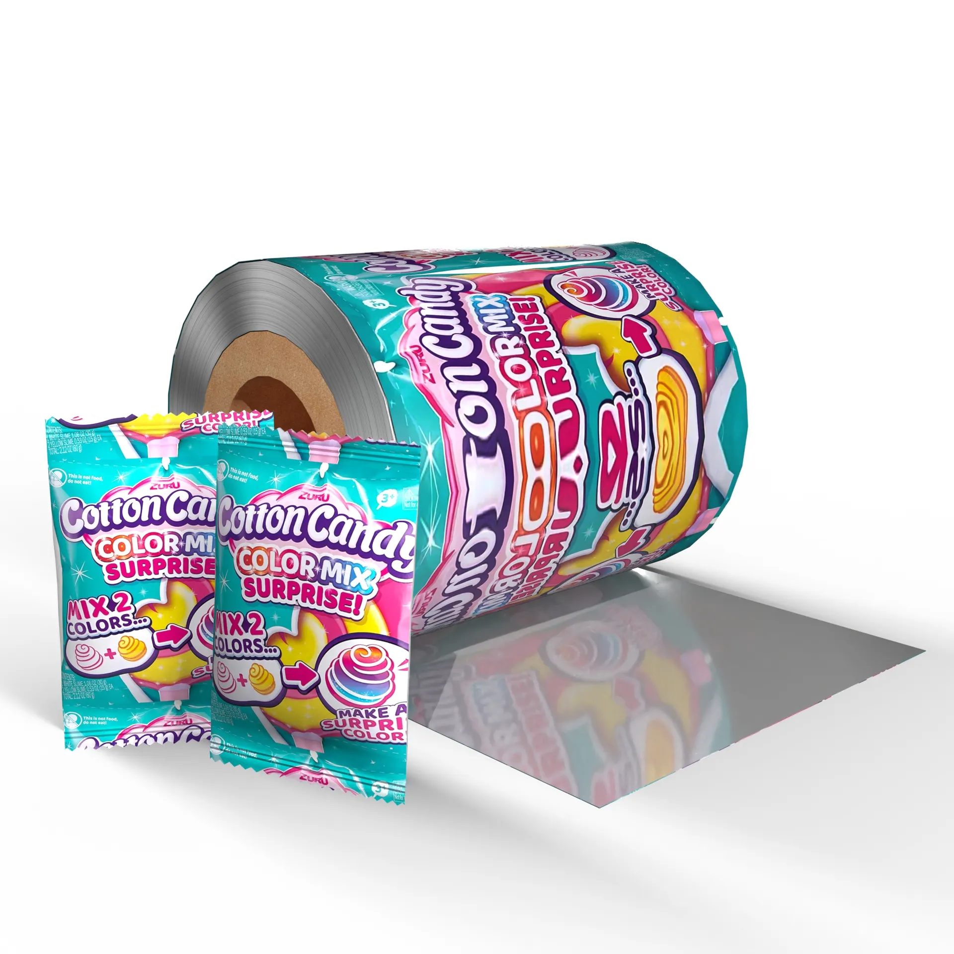Customized Aluminium Foil Composite Film Roll Plastic Food Packaging Film Roll Candy Biscuits Snacks Sachet Film Roll