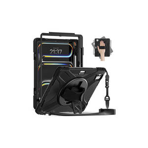 Étui de protection Netzy 2024 Defender pour iPad Pro 13, housse de tablette en silicone noir avec matériaux en TPU, PC, cuir et plastique, 11 pouces - Product Image 1