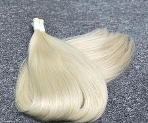 ต่อผมสีบลอนด์คุณภาพชั้นดีที่สุดจํานวนมาก Remy ผมสีบลอนด์ดิบ 613 และหนังกําพร้าเวอร์จินสีดําชิดการต่อผมมนุษย์ - Product Image 4