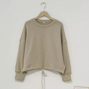 เสื้อลำลองป้องกันรอยยับของผู้หญิงเสื้อมีฮู้ดผ้าฝ้าย100% พรีเมี่ยมแห้งเร็วแบบกำหนดเองเสื้อกันหนาวแขนยาว - Product Image 4