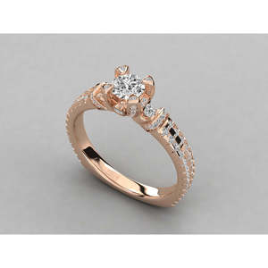 Bague pour femme en or 9 carats avec diamant solitaire cultivé en laboratoire, élégante et luxueuse - Product Image 1