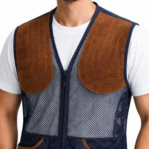 Gilet de chasse et de tir en Cordura respirant avec empiècements en daim aux épaules, multi-poches, pour l'extérieur, anti-humidité - Product Image 3