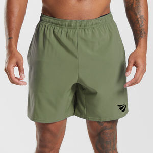 กางเกงขาสั้นออกกำลังกายสำหรับผู้ชายกางเกงวิ่งออกกำลังกายทำจากผ้าฝ้ายน้ำหนักเบามีกระเป๋าปิดเอวยางยืดโลโก้ออกแบบได้ตามต้องการ - Product Image 4