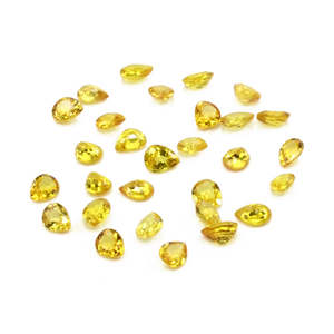 Zafiros Amarillos Naturales Sin Tratar, Calibrados en Forma de Pera de 3x4mm y 4x5mm con Corte Asscher Esmeralda Radiante Ovalado Hecho de Turmalina - Product Image 2