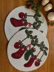 Handmade Glass Beaded <b>Coasters</b>-Classic <b>Drink</b> <b>Coasters</b> with Polyester Backing (4x4 Inch) for Church & Religious Gifts - Product Image 4