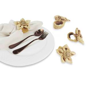 Juego de Anillos de Servilleta de Macramé Hechos a Mano para Decoración de Mesa, Anillos para Ropa, para Vajilla y Accesorios de Cocina - Product Image 1