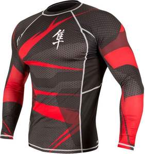 Rashguard personnalisé sublimé pour hommes et femmes, anti-abrasion, couture plate, faible MOQ - Product Image 2