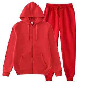 ชุดฮู้ดดี้และกางเกงจ็อกเกอร์ผ้าฟลีซสำหรับผู้ชาย สไตล์ซิปหนา น้ำหนักมาก เหมาะสำหรับใส่เล่นกีฬาหรือสวมใส่ในชีวิตประจำวันสำหรับผู้ใหญ่ - Product Image 4