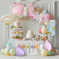 Ballons en aluminium sirène et animaux marins (hippocampe, coquillage, étoile de mer, conque) pour décorations de fête d'anniversaire sur le thème de la mer et fournitures de fête pour enfants