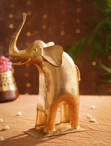 Figurines décoratives artisanales en laiton antique Jaypore Dokra pour la maison, le bureau, le salon, pièce d'art de qualité supérieure - Product Image 5