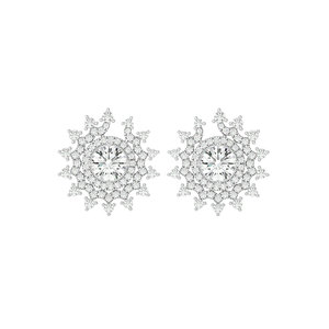 Pendientes de diamantes de oro blanco de 10K de alta calidad Hermoso proveedor indio a buen precio - Product Image 2
