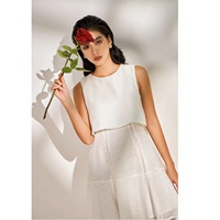 Robes de soirée formelles sans manches en mousseline tissée unie polyester/coton, vêtements OEM, fabricant de vêtements pour femmes, Vietnam