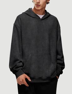 เสื้อมีฮู้ดผ้าฝ้ายสีทึบแนวย้อนยุคสี100% - Product Image 2