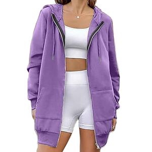 Sweats à capuche zippés pour hommes, hiver, uni, teinture unie, avec broderie personnalisée, étiquette, logo, impression et personnalisation de marque pour les promotions - Product Image 1