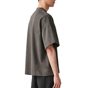 2025 hommes décontracté à manches courtes 100% coton T-Shirt col rond motif solide respirant Jersey goutte conception vierge le plus populaire OEM - Product Image 4