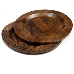 Assiettes de service en bois créatives de vente chaude artisanat indien vaisselle assiettes en bois par artisanat croissant - Product Image 4