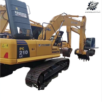 Excavatrice sur chenilles Komatsu PC210, 21 tonnes, excavatrice hydraulique moyenne, moteur SAA6D107, excavatrice de construction japonaise d'occasion, usage intensif