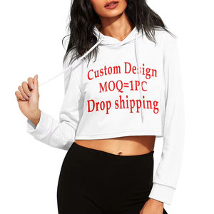 Venta caliente OEM al por mayor de las mujeres Crop Top sublimación sudaderas con capucha transpirable personalizado uso casual sudaderas con capucha de las mujeres de alta calidad - Product Image 4