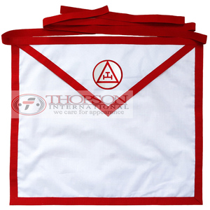 Freemason Regalia Royal Arch Delantal hecho a mano Tela de cuero con punto de cruz bordado y diseño de costura para albañiles - Product Image 6