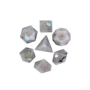 Dados de piedra de alta calidad, piedra lunar arcoíris, cristal natural, piedras preciosas curativas de reiki, piedra grabada, juego de dados personalizados, cristal vikingo - Product Image 6