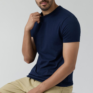 Camiseta a granel con cuello redondo sólido para hombre de alta calidad, camisetas lisas con estampado personalizado de alta calidad para hombre, Camiseta básica, ropa de gimnasio con cuello redondo para hombre - Product Image 2