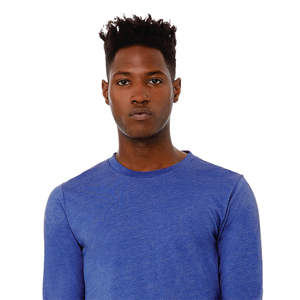 Airlume – T-Shirt à manches longues 52% coton peigné et anneau, 48% Poly 32 simple 4.2 oz True Royal unisexe, résistant à la chaleur CVC - Product Image 4