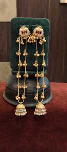 Pendientes Apala de Primera Calidad para Mujer, Pendientes de Diseño Indio Tradicional con Acabado Antiguo y Toque Contemporáneo - Product Image 3