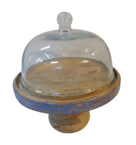 Nouvel arrivage de bol de support de gâteau en bois élégant fait à la main et peint à la main pour servir des desserts et des chocolats - Product Image 3