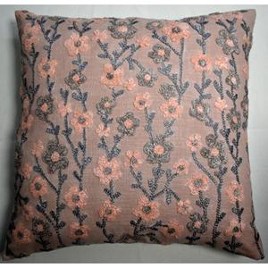 Funda de Cojín Moderna con Estampado Floral Hecho a Mano, Funda de Cojín Reversible de Algodón Vintage Ecológica con Adornos - Product Image 4