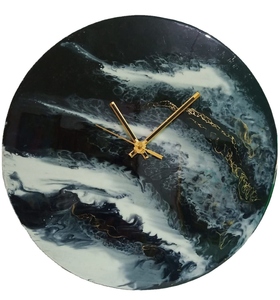 Reloj de pared de resina grande para decoración del hogar con estilo, decoración de pared, diseño hecho a mano, reloj de pared de resina para sala de estar - Product Image 4