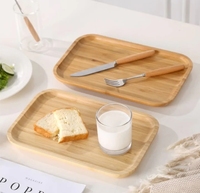 Usine OEM maison cuisine plateau en bambou naturel assiettes en bois logo personnalisé service restaurant assiette pack 3(1 grand + 2 petit)