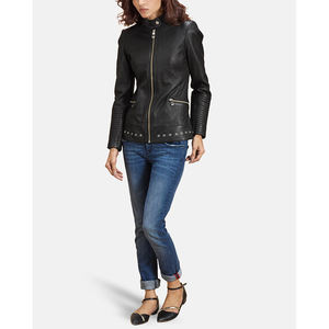 Mesdames Veste en cuir véritable personnalisée nouvelle conception à bas prix Veste en cuir de vachette pour femmes - Product Image 5