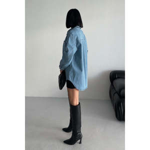 Chemise en jean oversize 6090 - Bleu moyen - Product Image 3
