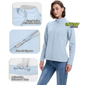 Veste softshell d'hiver pour femmes coupe-vent et imperméable pour la course et la randonnée en plein air Design polaire confortable - Product Image 5