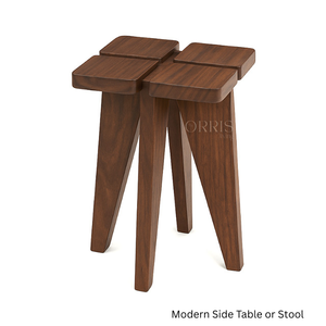 Table d'appoint et table de chevet géométrique moderne et contemporaine en bois massif - Meubles de chambre à coucher durables faits à la main - Product Image 2