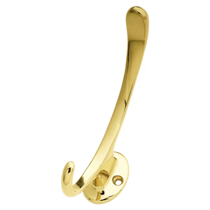 Elegant Glossy Gold Polish Wall <b>Curtain</b> <b>Hook</b> in Brass With Modern Design Perfect for Home Decor and Elegant Storage Solutions - Product Image 3