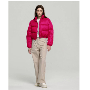 Custom Made Logo Design <b>Summer</b> Women's Solid Jackets Breathable Thick Warm Puffer with Short Crop Ladies' Puffer Jacek - Product Image 4